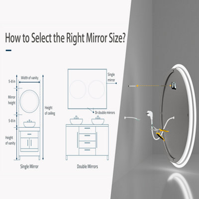 LUVODI 60cm Round LED Wall Round Mirror Anti-fog Smart Bathroom Mirrors Large Makeup Light, Dimmable Backlit