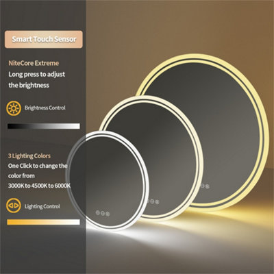LUVODI 800x800 mm Bathroom Mirror Illuminated LED Light Backlit Dimmable Demister Pad