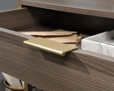 Lux Desk retro style home office desk in Diamond Ash effect