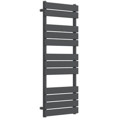 Lux Heat Anthracite Grey Flat Designer Towel Radiator 1200mm (H) x 500mm (W)