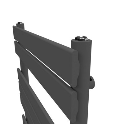 Lux Heat Anthracite Grey Flat Designer Towel Radiator 1200mm (H) x 600mm (W)