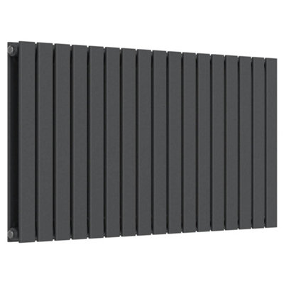 Lux Heat Anthracite Grey Flat Horizontal Double Panel Designer Radiator 600mm (H) x 1190mm (W)