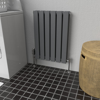 Lux Heat Anthracite Grey Flat Horizontal Double Panel Designer Radiator 600mm (H) x 420mm (W)