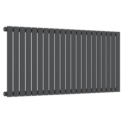 Lux Heat Anthracite Grey Flat Horizontal Single Panel Designer Radiator 600mm (H) x 1470mm (W)
