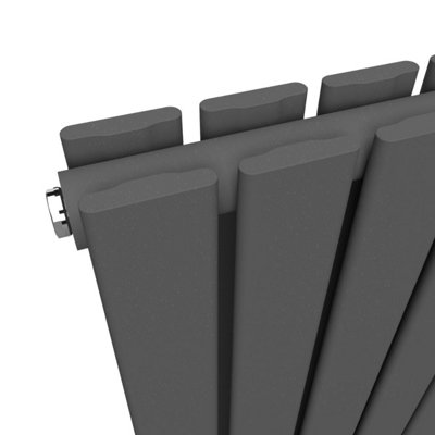 Lux Heat Anthracite Grey Flat Vertical Double Panel Designer Radiator ...