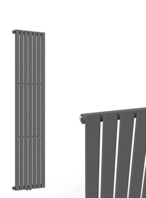 Lux Heat Anthracite Grey Flat Vertical Single Panel Designer Radiator ...