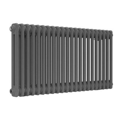 Lux Heat Anthracite Grey Horizontal 2 Column Traditional Radiator 500mm (H) x 1010mm (W)