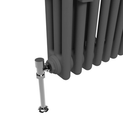 Lux Heat Anthracite Grey Horizontal 3 Column Traditional Radiator 500mm (H) x 1010mm (W)