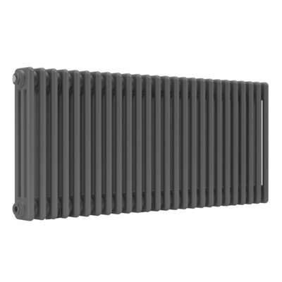 Lux Heat Anthracite Grey Horizontal 3 Column Traditional Radiator 500mm (H) x 1190mm (W)