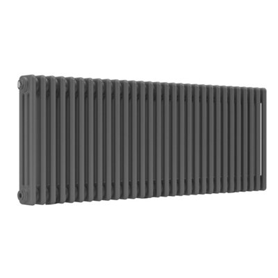 Lux Heat Anthracite Grey Horizontal 3 Column Traditional Radiator 500mm (H) x 1370mm (W)