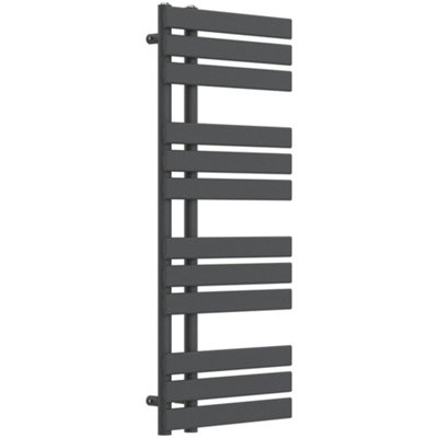 Lux Heat Anthracite Grey Open-Flat Designer Towel Radiator 1180mm (H) x 500mm (W)