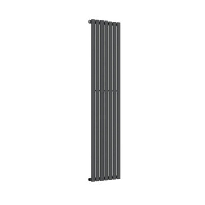 Lux Heat Anthracite Grey Oval Vertical Single Panel Designer Radiator 1600mm (H) x 420mm (W)
