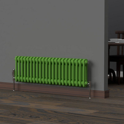 Lux Heat Apple Green Horizontal 2 Column Traditional Radiator 300mm (H ...