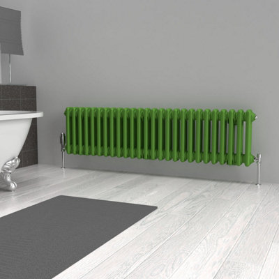 Lux Heat Apple Green Horizontal 2 Column Traditional Radiator 300mm (H ...