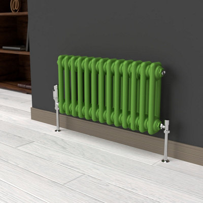 Lux Heat Apple Green Horizontal 2 Column Traditional Radiator 300mm (H ...