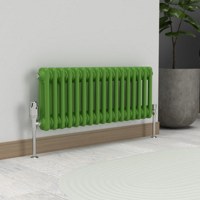 Lux Heat Apple Green Horizontal 2 Column Traditional Radiator 300mm (H ...