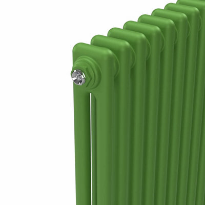 Lux Heat Apple Green Horizontal 2 Column Traditional Radiator 500mm (H ...