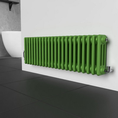 Lux Heat Apple Green Horizontal 3 Column Traditional Radiator 300mm (H ...