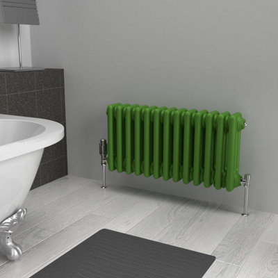 Lux Heat Apple Green Horizontal 3 Column Traditional Radiator 300mm (H ...