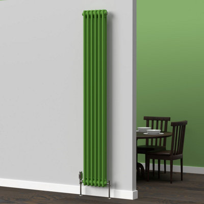 Lux Heat Apple Green Vertical 2 Column Traditional Radiator 1800mm (H ...