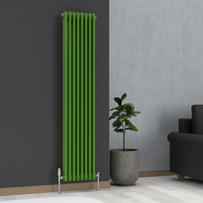 Lux Heat Apple Green Vertical 3 Column Traditional Radiator 1800mm (H ...