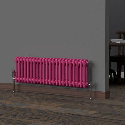 Lux Heat Barbie Pink Horizontal 2 Column Traditional Radiator 300mm (H ...
