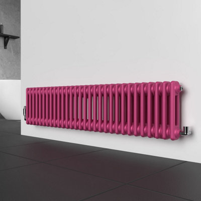 Lux Heat Barbie Pink Horizontal 2 Column Traditional Radiator 300mm (H ...