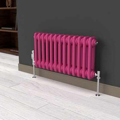 Lux Heat Barbie Pink Horizontal 2 Column Traditional Radiator 300mm (H ...