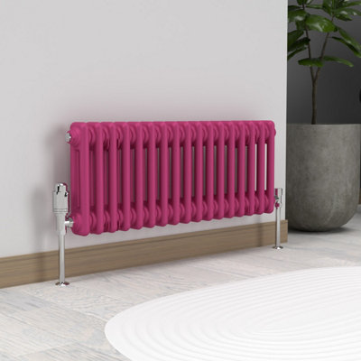 Lux Heat Barbie Pink Horizontal 2 Column Traditional Radiator 300mm (H ...