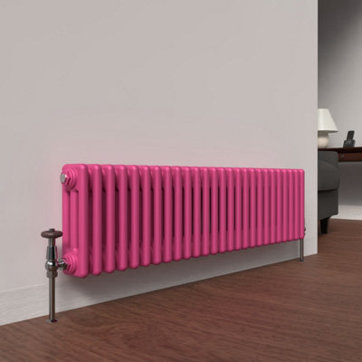 Lux Heat Barbie Pink Horizontal 3 Column Traditional Radiator 300mm (H ...