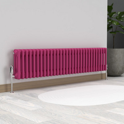 Lux Heat Barbie Pink Horizontal 3 Column Traditional Radiator 300mm (H ...
