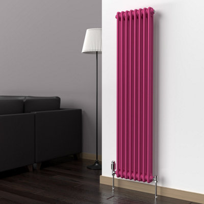 Lux Heat Barbie Pink Vertical 2 Column Traditional Radiator 1500mm (H ...