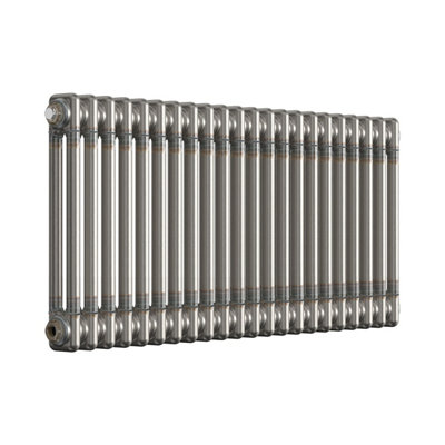 Lux Heat Bare Metal Lacquer Horizontal 2 Column Traditional Radiator 500mm (H) x 1010mm (W)