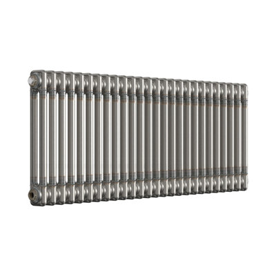 Lux Heat Bare Metal Lacquer Horizontal 2 Column Traditional Radiator 500mm (H) x 1190mm (W)