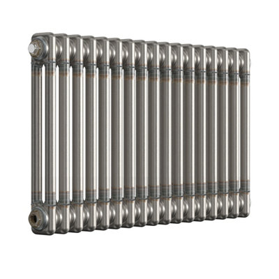 Lux Heat Bare Metal Lacquer Horizontal 2 Column Traditional Radiator 500mm (H) x 785mm (W)