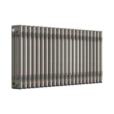 Lux Heat Bare Metal Lacquer Horizontal 3 Column Traditional Radiator 500mm (H) x 1010mm (W)
