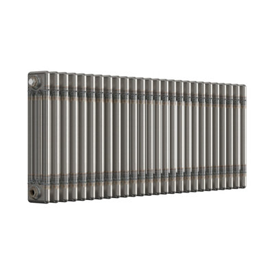 Lux Heat Bare Metal Lacquer Horizontal 3 Column Traditional Radiator 500mm (H) x 1190mm (W)