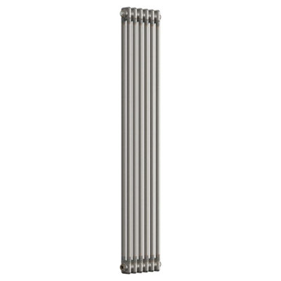 Lux Heat Bare Metal Lacquer Vertical 2 Column Traditional Radiator 1500mm (H) x 290mm (W)