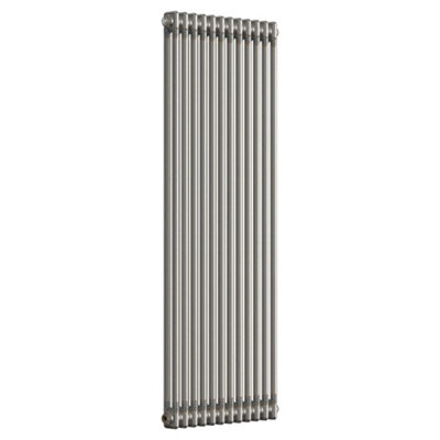 Lux Heat Bare Metal Lacquer Vertical 2 Column Traditional Radiator 1500mm (H) x 560mm (W)