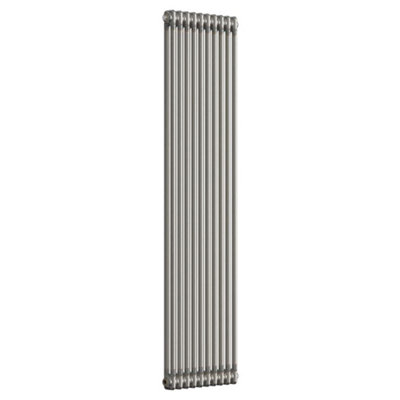Lux Heat Bare Metal Lacquer Vertical 2 Column Traditional Radiator 1800mm (H) x 470mm (W)