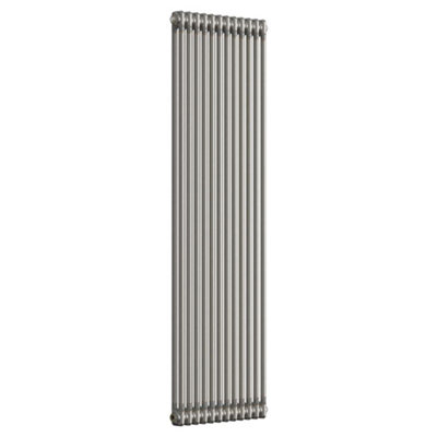 Lux Heat Bare Metal Lacquer Vertical 2 Column Traditional Radiator 1800mm (H) x 560mm (W)
