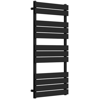 Lux Heat Black Flat Designer Towel Radiator 1200mm (H) x 600mm (W)