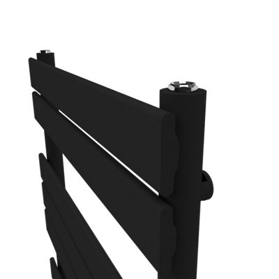 Lux Heat Black Flat Designer Towel Radiator 1200mm (H) x 600mm (W)