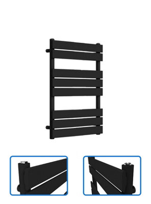 Lux Heat Black Flat Designer Towel Radiator 800mm (H) x 600mm (W)