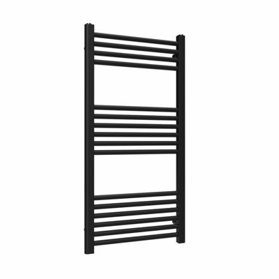 Lux Heat Black Ladder Towel Radiator 1000mm (H) x 500mm (W)