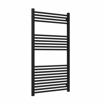 Lux Heat Black Ladder Towel Radiator 1200mm (H) x 600mm (W)