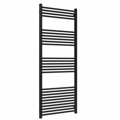 Lux Heat Black Ladder Towel Radiator 1600mm (H) x 600mm (W)