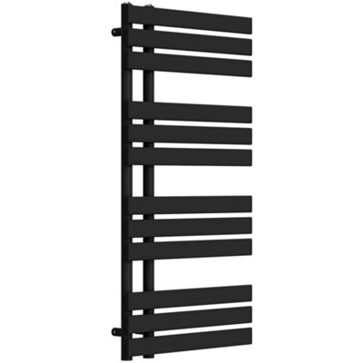 Lux Heat Black Open-Flat Designer Towel Radiator 1180mm (H) x 600mm (W)