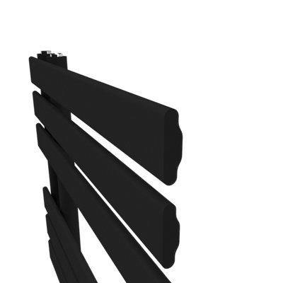 Lux Heat Black Open-Flat Designer Towel Radiator 1180mm (H) x 600mm (W)