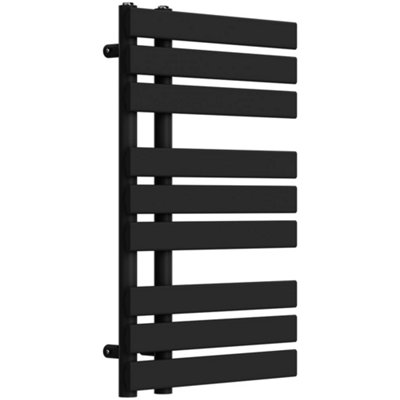 Lux Heat Black Open-Flat Designer Towel Radiator 800mm (H) x 500mm (W)